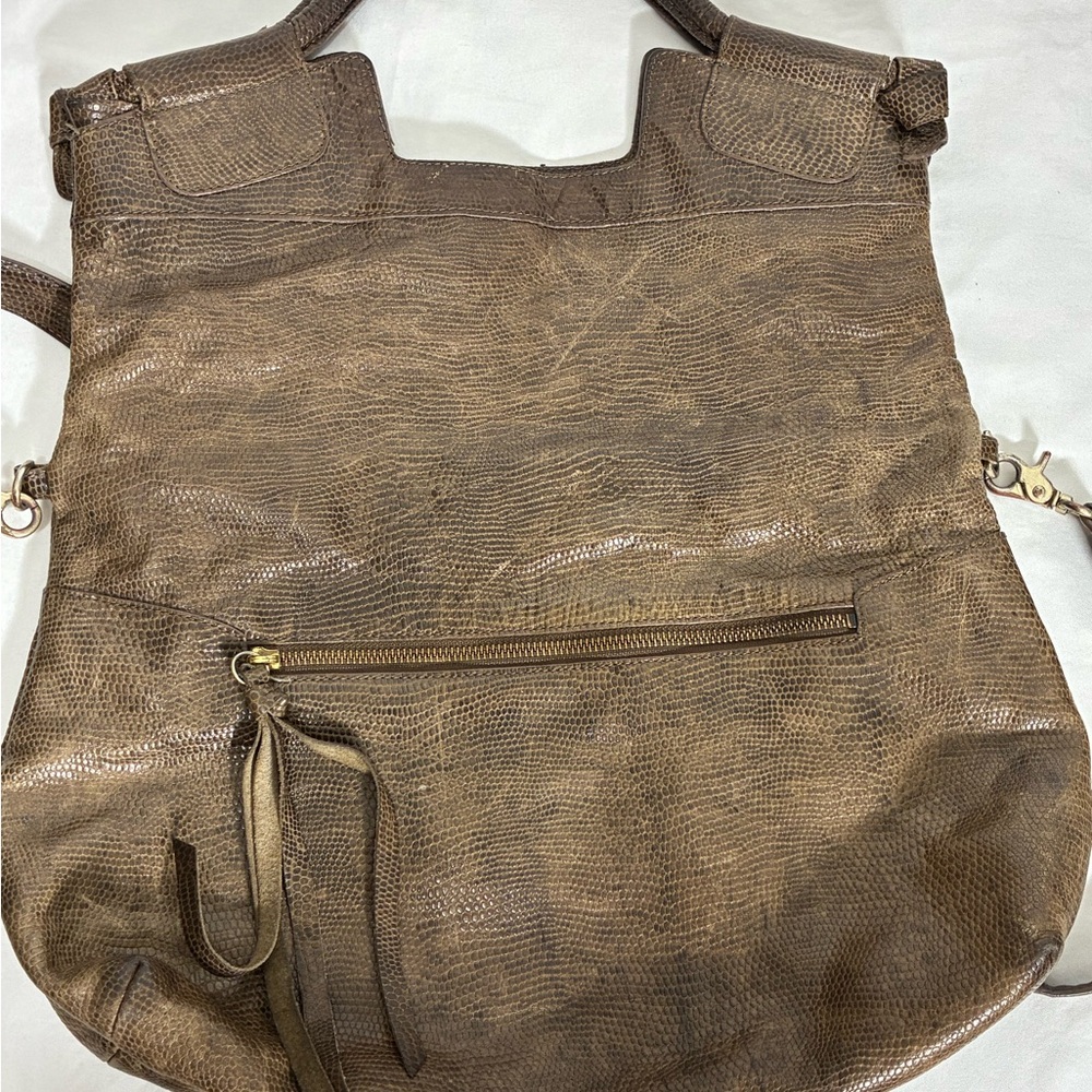 Foley + Corinna Mid City convertible tote w/ embossed snakeskin leather